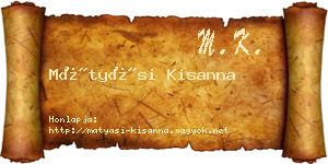 Mátyási Kisanna névjegykártya